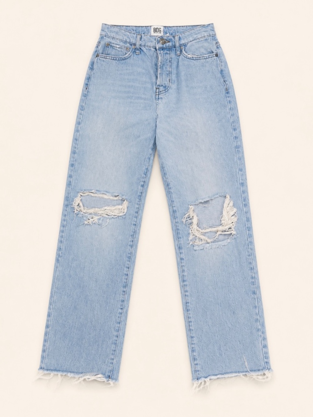 BDG High Rise Distressed Straight Leg Jeans Size 25